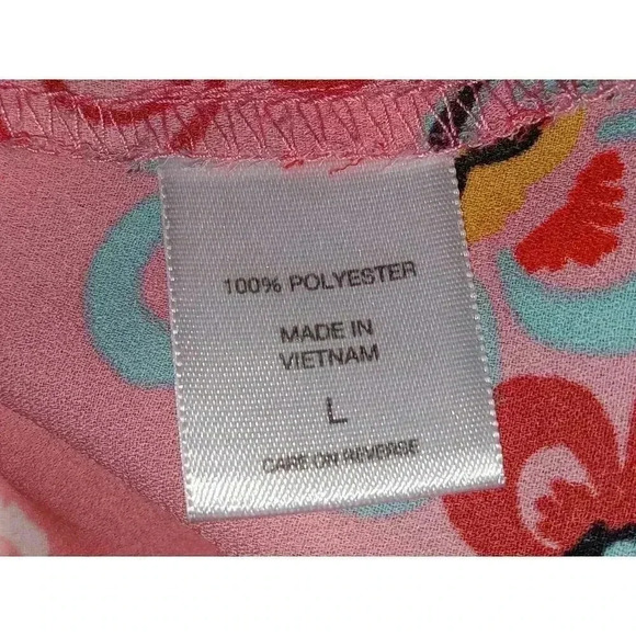 7th Avenue Design Studio New York & Co V-Neck Top Women's Size Large Front Tie - Picture 9 of 12